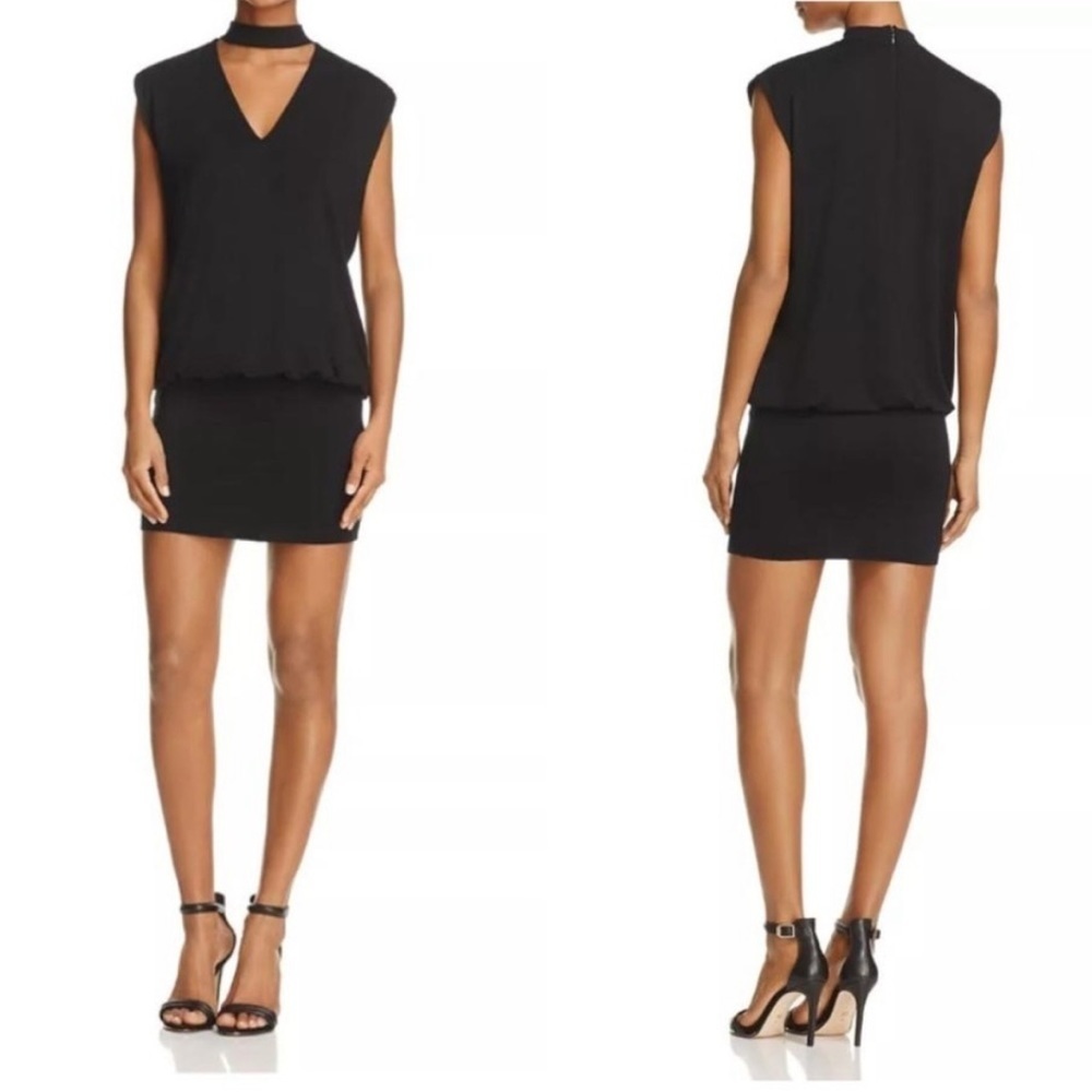 Bailey 44 Black Jersey Blouson Descendant Mini Dress